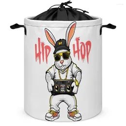 Storage Bags Bins Hip Hop Easter Graffiti Dust Proof Vintage Laundry Basket And Great To The Touch Convenient Of Clothe