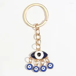 Keychains Creative Enamel Keychain Blue Eye Key Ring Punk Chains Souvenir Gifts For Women Men Cay Keys DIY Handmade Jewelry