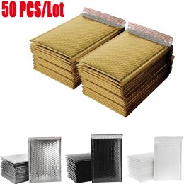 Bags 50pcs/Lot Foam Envelope Self Seal Mailers Padded Shipping Envelopes With Bubble Mailing Bag Shipping Packages Black Gold Silver