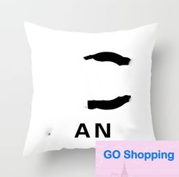 All-match Pillow Case Logo Logo Affordable Luxury Style Square Fashion Living Room Sofa Short Plush Pillow Cover Famous Brand