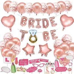 Party Decoration Bride To Be Banner Bridal Shower Bachelorette Hen Decorations Rose Gold Balloon Kit With Po Prop Confetti