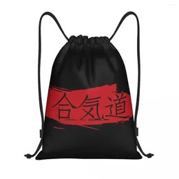 Shopping Bags Aikido Drawstring Backpack Sports Gym Bag For Men Women Japanese Martial Art Sackpack
