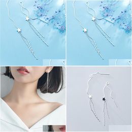 Dangle Chandelier Earrings Mloveacc 925 Sterling Sier Star Long Tassels Ear Line For Women Fashion Jewellery Gift Drop Delivery Dhxr6