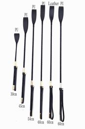 Massage 3060cm Black PU Leather Spanking Paddle Long Whip Flirting Slave BDSM Bondage Flogger Sex Toys For Women Adults SM Games4278186