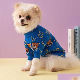 Dog Apparel Bears Fashion Brand Pet Sweater Corgi Schnauzer Clothing Autumn And Winter Thickened Drop Delivery Home Garden Supplies Dhgbh