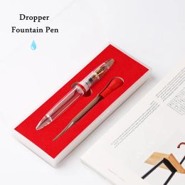 Pens Majohn M2 Fully Transparent LargeCapacity Fountain Pen Ink Eyedropper Filling Pen EF/F Iraurita Nib Ink Pen Gift Set