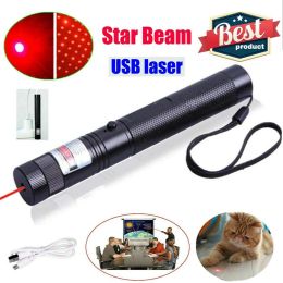 Scopes High Powerful Green USB Laser Pointer 5MW Powerful Laser Device Red Laser torch Starry for Hunting Beam USB Or 18650 battery