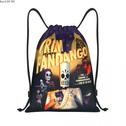 Bags Grim Fandango Drawstring Backpack Women Men Sport Gym Sackpack Foldable Monkey Island Shopping Bag Sack