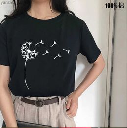 Women's T-Shirt Wildflower Dandelion Print Women tshirt Cotton Casual Funny t shirt Gift For Lady Young Girl Top T Y240420