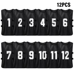 6/12 PCS Adults Soccer Pinnies Quick Drying Football Team Jerseys Sports Soccer Team Training Numbered Bibs Practice Sports Vest 240407