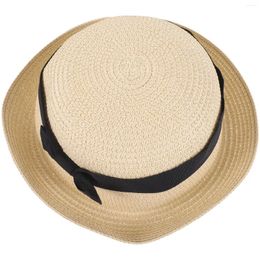 Berets Foldable Summer Hat Bowknot Roll- Sun Beach Cap Cloche Bucket Wide For Female Girl Lady ( Beige )