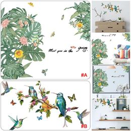 Wall Stickers Creative Hummingbirds Butterfly Decals PVC Waterproof Adhesive Decor For Living Room Bedroom Home