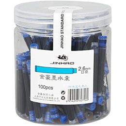 Pens 100pcs JINHAO Fountain Pen Ink Cartridges Refills 2.6 Mm Bore Diameter Disposable and Universal Ink Bottle Fountain Ink