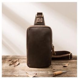 Genuine Leather handmade fashion men sling bag cross body messenger bags 4 Colours outdoor women waist bag pack3232