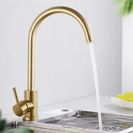 Bathroom Sink Faucets Faucet Brushed Gold Stainless Steel Basin Cold Water Single Hole Kitchen Tap Mixer Taps Torneira