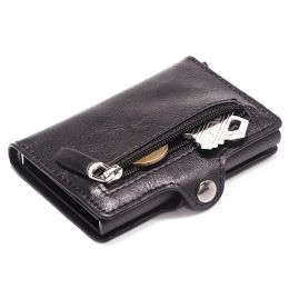 Wallets ZOVYVOL Rfid Wallet Men Money Bag Mini Purse Male Aluminium Card Wallet Small Clutch Leather Wallet Thin Purse carteras 2019