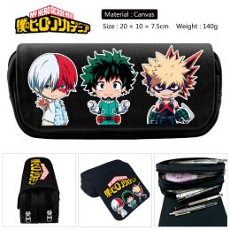 Wallets My Hero Academia Pen Bags Double Zipper School Pencil Case Box Cosmetic Makeup Bag Storage Bag Purse Wallet Gift