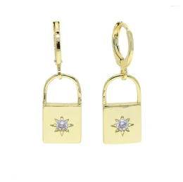 Dangle Earrings Lock Drop Earring Simple Gold Colour Fashion Women Girl Jewellery Wholesale