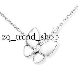 Luxury Necklace Designer Jewelry Two Butterfly Pendant Necklaces for Women Rose Gold Diamond Red White Shell Stainless Steel Platinum Wedding Gift Wholesale 197