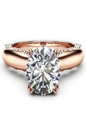 Cluster Rings 14K Rose Gold Jewellery Diamond Ring For Women Bague Homme Gemstone Anillos Bijoux Femme Jewellery Bizuteria9588116