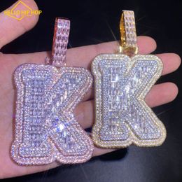 Hello hip-hop A~Z Single Big Letter Pendant Iced Out Zircon Hip Hop Necklace Chain For Men Rock Rapper Jewelry