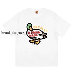 Fashion Brand Designer HUMAN MADE New Trends Men's T-shirts Cartoon Tiger Flying Duck Panda Dog Pig Slub Cotton Short Sleeved T-shirts for Men Women Summer Tops 3610