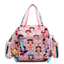 Bags Mother bag New+Harajuku Doll key chain waterproof nylon handbag ladies bag one shoulder cartoon crossbody bags Handbags