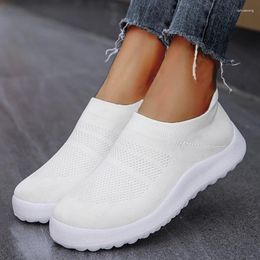 Casual Shoes Women's Sneakers Fashion 2024 Trainers Solid Color Women Slip On Sock Ladies Flat