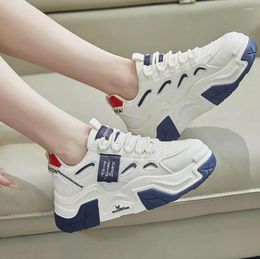 Casual Shoes Korean Version Chunky Sneakers Women Spring Autumn Thick Bottom Dad Woman Fashion PU Leather Platform Sport Ladies