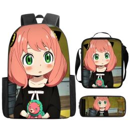 Backpacks Ania SPY FAMILY Anime Backpack 3Pcs/Set Anya Forger Student School Shoulder Bag Kids Cute Travel Backpack Children Gifts