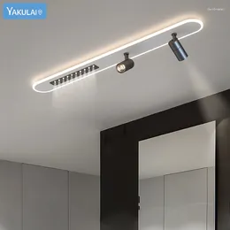 Chandeliers Modern Simple Led Ceiling Chandelier With Spotlight Living Room Bedroom Long Strip Light Home Indoor Decor Lighting Lamp