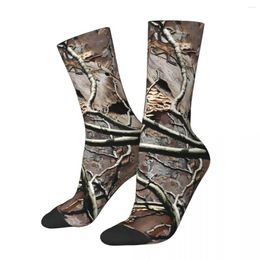 Men's Socks Hunting Happy Retro Camouflage Street Style Crazy Crew Sock Gift Pattern Printed