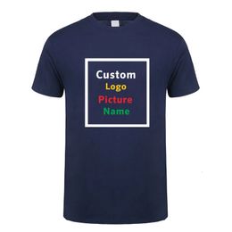 Custom T Shirt Make Your Design Text Men Print Company Team High Quality Cotton Tshirt Personalized Gift 21 Colors XS-5XL 240408