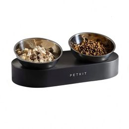 Petkit Fresh Nano Cat Bowl Prevent Kitty Spinal Fatigue Adjustable Height Stainless Steel Material Pet Food Water Double Bowls 240407