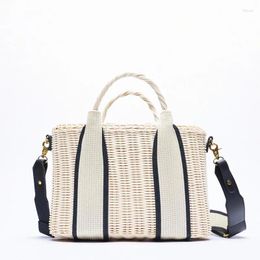 Shoulder Bags Summer Beach Straw Basket Casual Rattan Large Capacity Tote Women Handbags Brands Designer Wicker Woven Lady Hand 2024