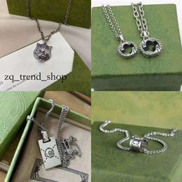 High Quality Designer Necklace 925 Silver Chain Mens Womens Double Ring Necklaces Pendant Skull Tiger with Letter Designer Necklaces Fashion Gift Jewellery G677 484