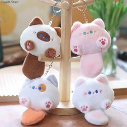 1PC 14cm Kawaii Soft Stuffed Animal Little Cat Keychain Plush Bag Car Pendant DIY Trinket Kids Toys 240418
