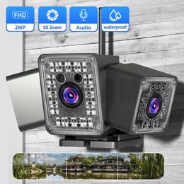 Surveillance Camera Ip Wifi Outdoor 3 Lens Cameras With Night Vision Wide Angle Security Protection