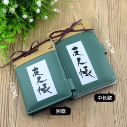 Wallets Anime Natsume Yuujinchou Teacher Cat Short Style Cartoon Wallet PU Creative Magnetic Coin Purse Card Holder with Bow New