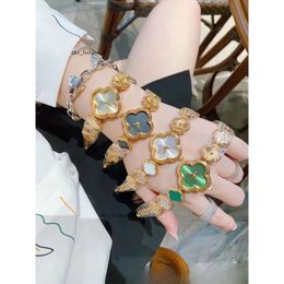 New High-End Luxury Jade Craft Women's Watch Delicate Chain Watch Waterproof Lucky Four-Leaf Clover Watcha25 876