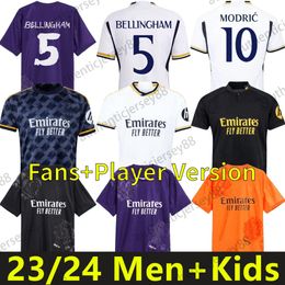 23/24 Bellingham Vini Jr Soccer Jerseys Mbappe Tchouameni 2024 Football Shirt Real Madrids Camavinga Rodrygo Modric Camisetas Men Kids Kit Uniforms Fans Player