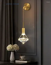 Wall Lamp Luxury LED Lamps Modern Diamond Crystal Metal Gold Sconce Decoration Bedroom Living Room Corridor Indoor Lighting