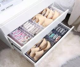 Dormitory Closet Organiser for Socks Home Separated Underwear Storage Box 7 Grids Bra Organiser Foldable Drawer Organizer7508810