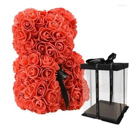 Decorative Flowers Valentines Day Gift 25cm Red Rose Flower Artificial For Decoration Wedding Girlfriend