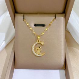 Pendant Necklaces Fashionable And Luxurious Style Moon-viewing Necklace Is The First Choice Gift For Family Friends