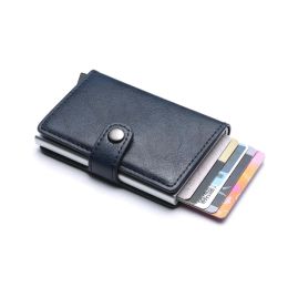 Wallets High Quality Holder Wallet Metal Leather Aluminum Commercial Bank Card Box Card Bag
