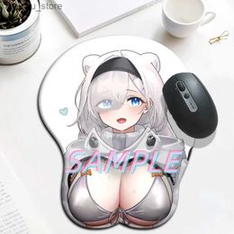 Mouse Pads Wrist Rests Boobs Mouse Pad Arknights Aurora Sexy Girl Big Gamer Anime Cute Wrist Rest 3D Oppai Silicone Gel Mat Mousepad Y240419