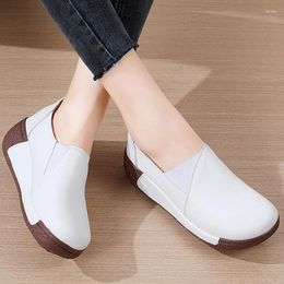 Casual Shoes Women Loafers Korean Style Thick Bottom Round Head Solid Colour Sneakers Flat Zapatillas Deportivas Para Mujer