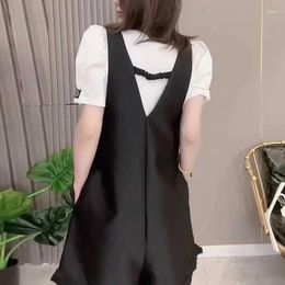 Women's Vests Vest Jacket Bubble Sleeve T-shirt Spring Casual One-piece Strap Shorts Thin Two-piece Suit