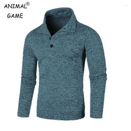 Men's Sweaters Sweatwear Long Sleeve Solid Colour Turtleneck Men Button Winter Autumn Pullover Warm Jumper Slim Fit Casual Sweashirts